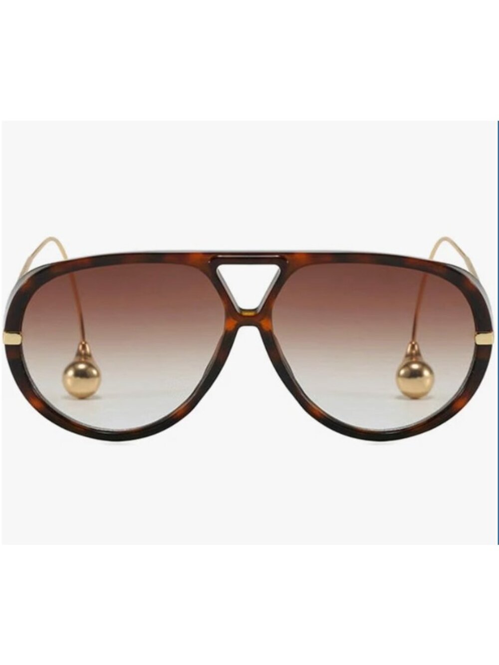 Willochra Oversized Aviator Sunglasses With Adjustable Wire Temples, Tortoise Fr